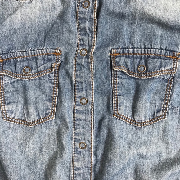 Denim Button Down Blouse - Picture 3 of 6